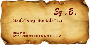 Szávay Borbála névjegykártya